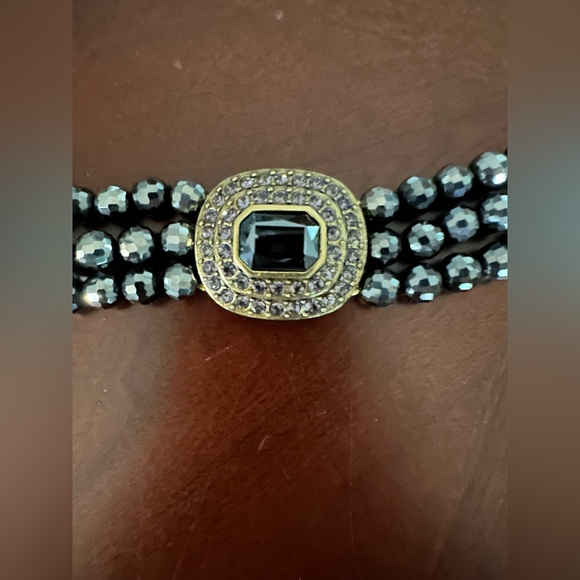 Vintage Heidi Daus "Tailored to Please" Set Black Crystal Bracelet Signed - Picture 3 of 8